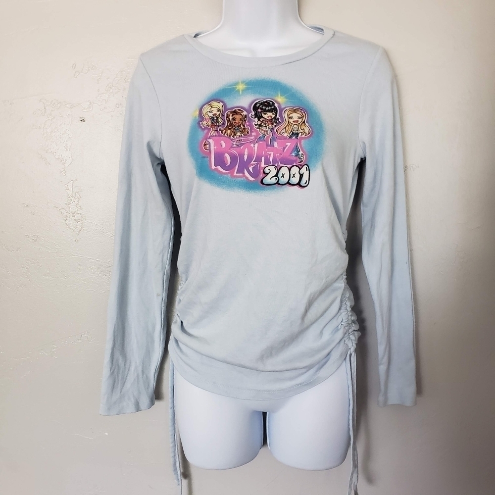 Bratz Large Light Blue Long Sleeve Shirt 2001 Ruched Side Cloe Yasmin Jade Sasha